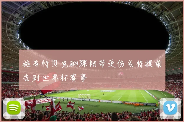 施洛特贝克脚踝韧带受伤或将提前告别世界杯赛事